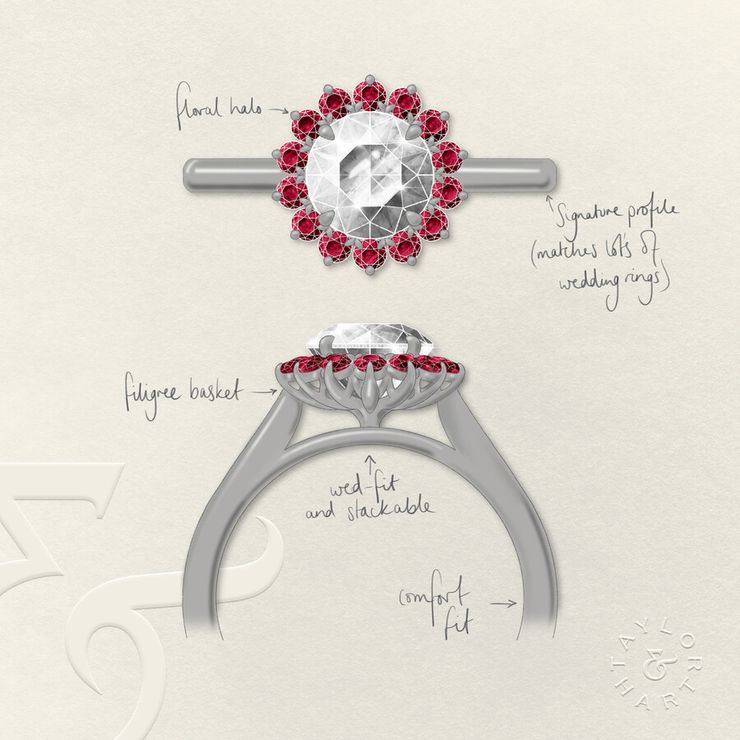 Taylor & Hart Lyra Round Engagement Ring 1