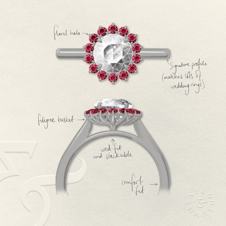 Taylor & Hart Lyra Round Engagement Ring 3