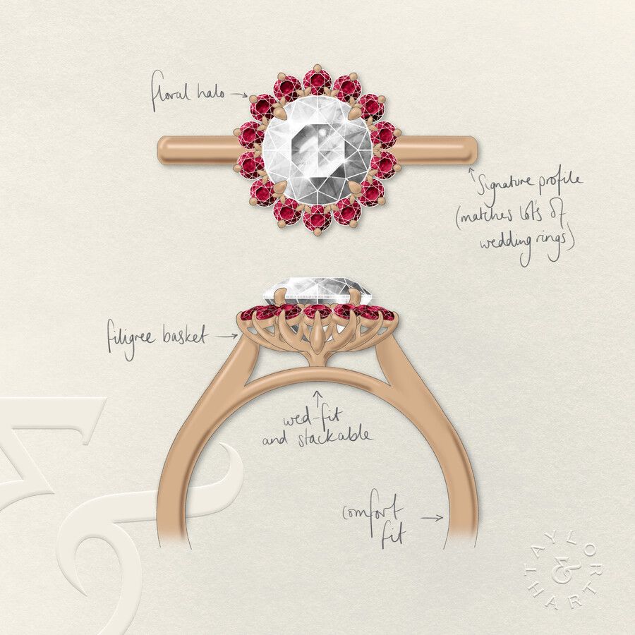 Taylor & Hart Lyra Round Engagement Ring 3