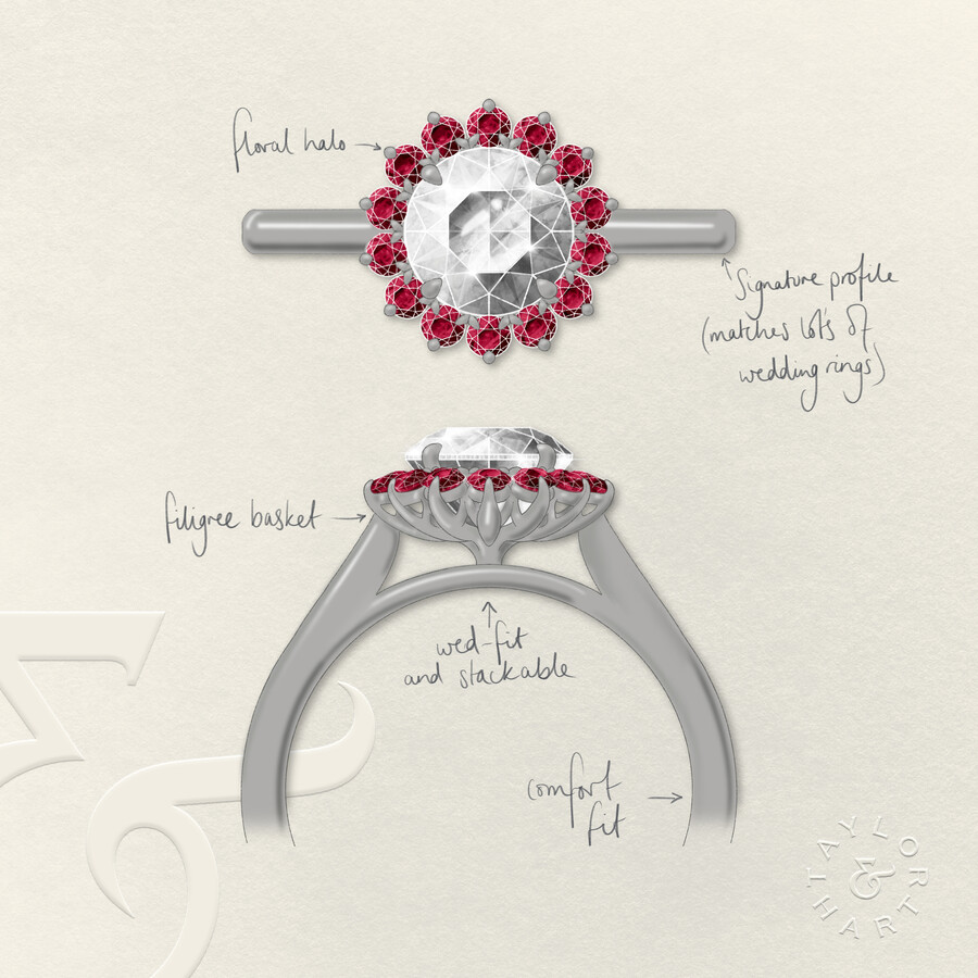 Taylor & Hart Lyra Round Engagement Ring 1