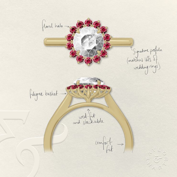 Taylor & Hart Lyra Round Engagement Ring 1