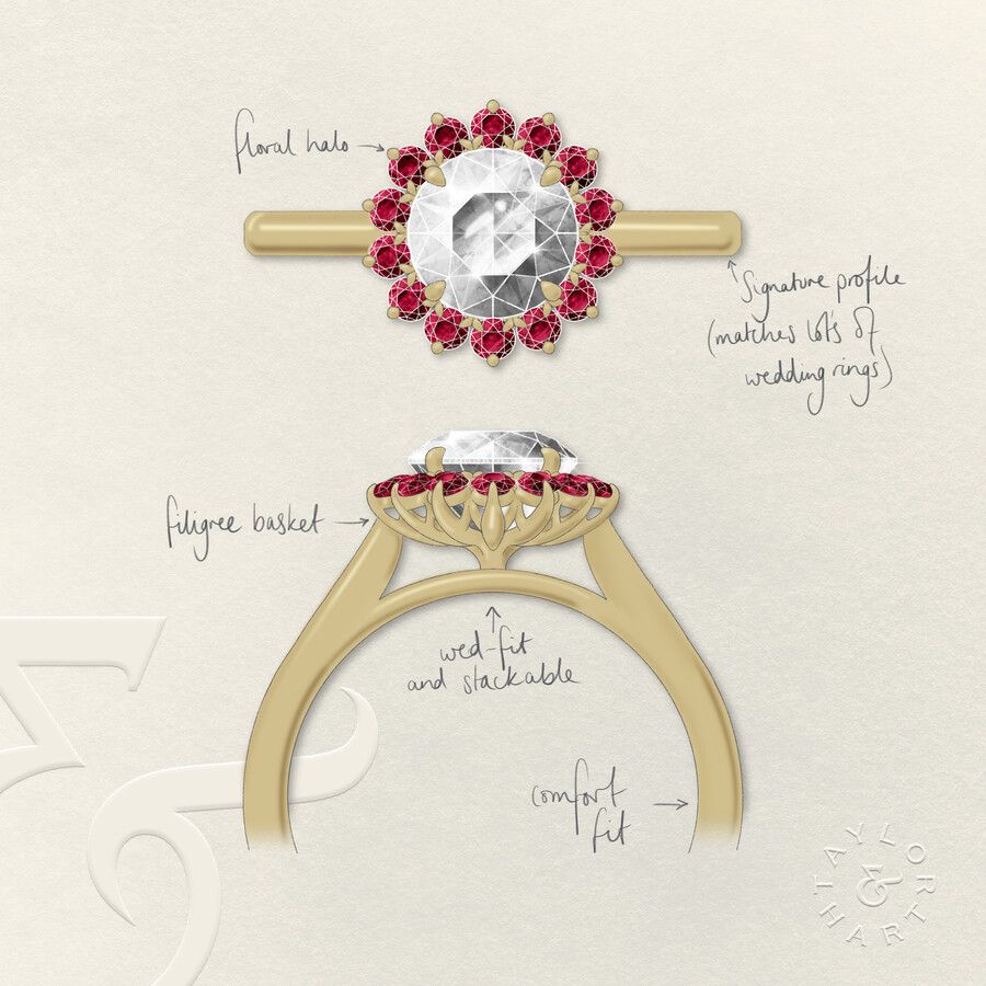 Taylor & Hart Lyra Round Engagement Ring 3