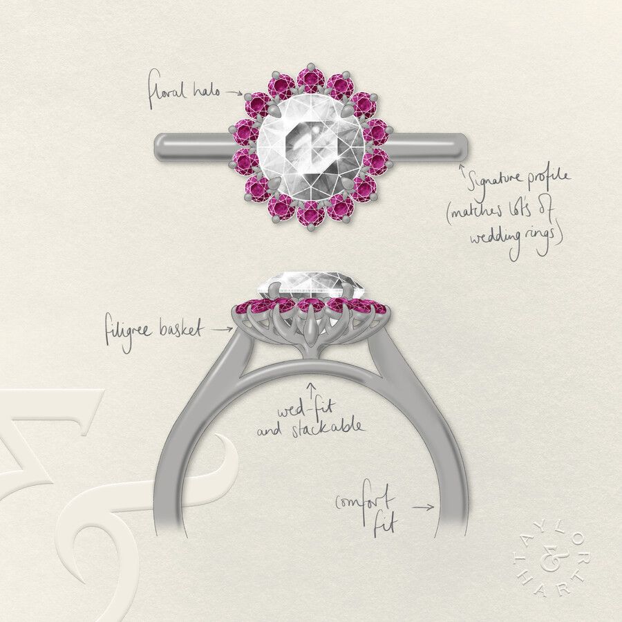 Taylor & Hart Lyra Round Engagement Ring 3