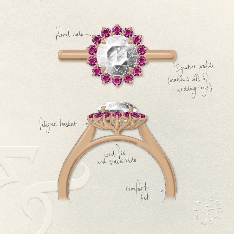 Taylor & Hart Lyra Round Engagement Ring 3