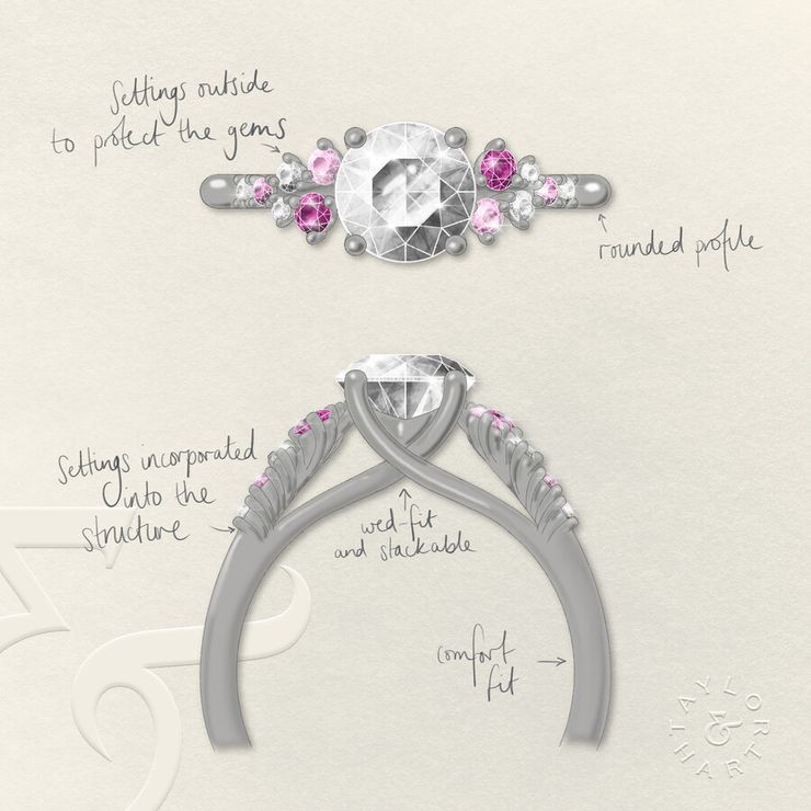 Taylor & Hart Marula Round Engagement Ring 1