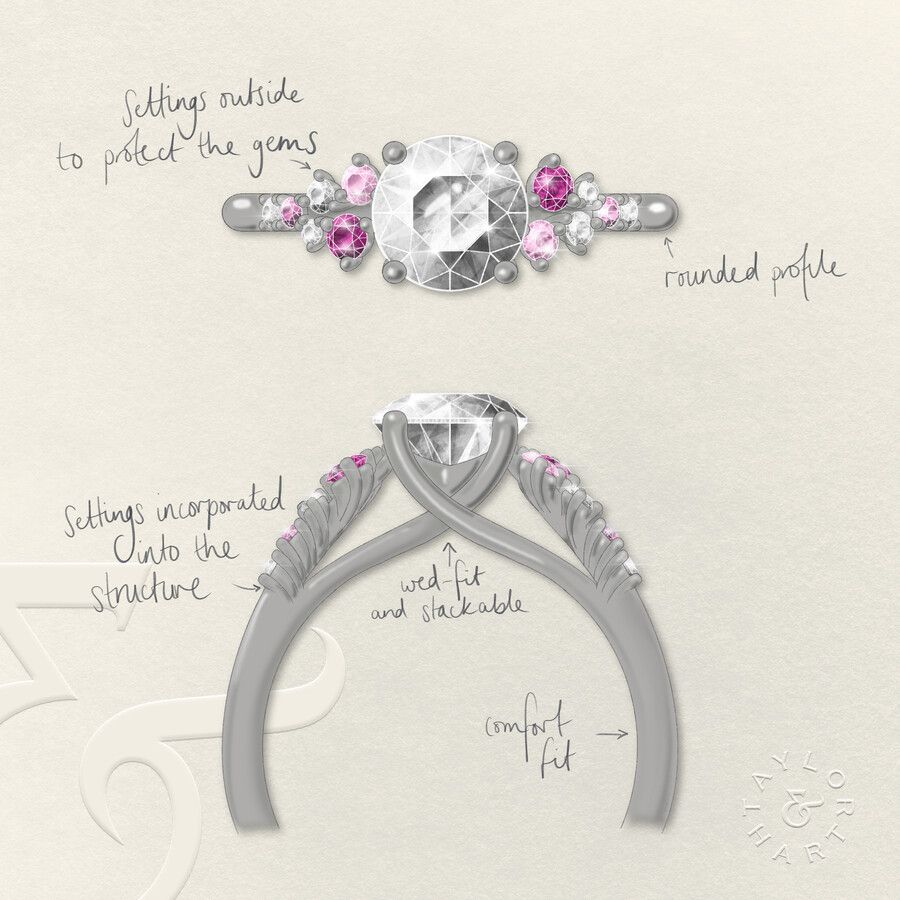 Taylor & Hart Marula Round Engagement Ring 3