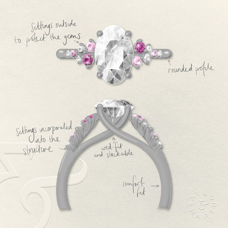 Taylor & Hart Marula Oval Engagement Ring 1
