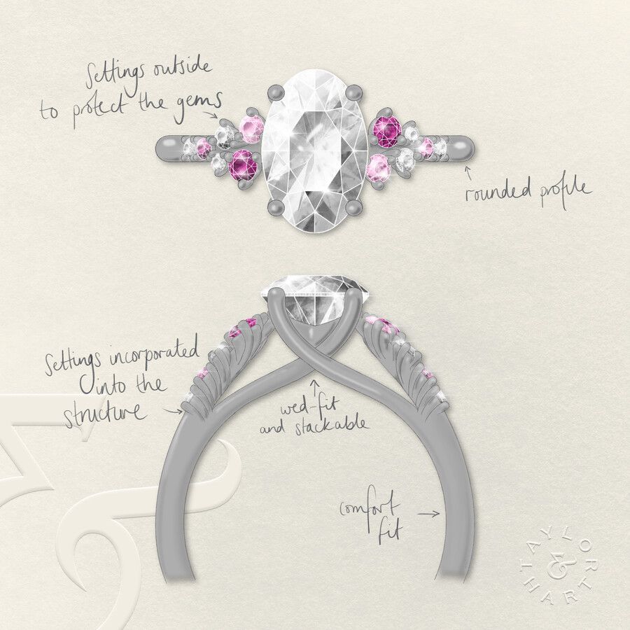 Taylor & Hart Marula Oval Engagement Ring 2