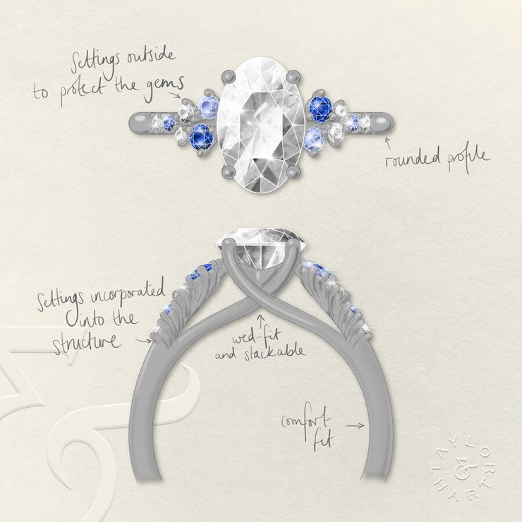 Taylor & Hart Marula Oval Engagement Ring 1