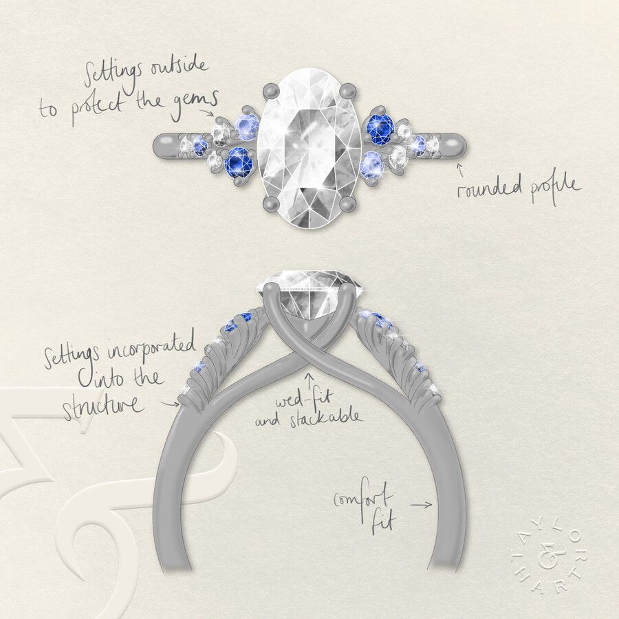 Taylor & Hart Marula Oval Engagement Ring 3