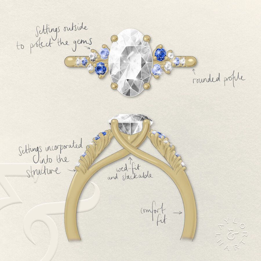 Taylor & Hart Marula Oval Engagement Ring 3