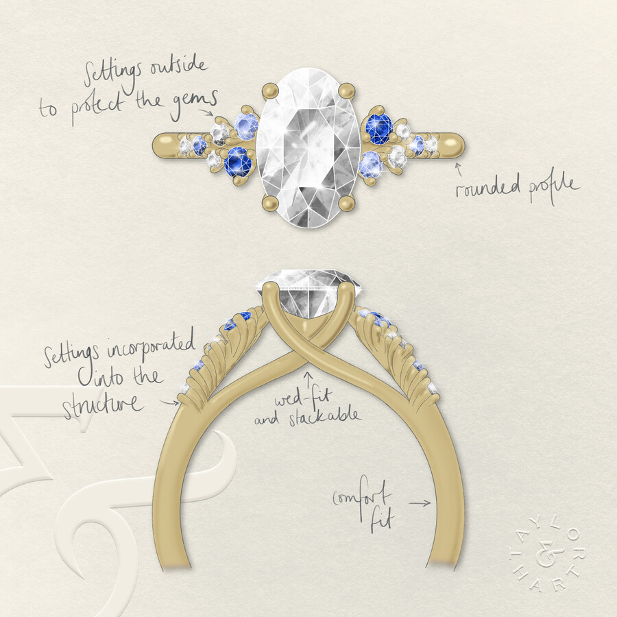 Taylor & Hart Marula Oval Engagement Ring 1