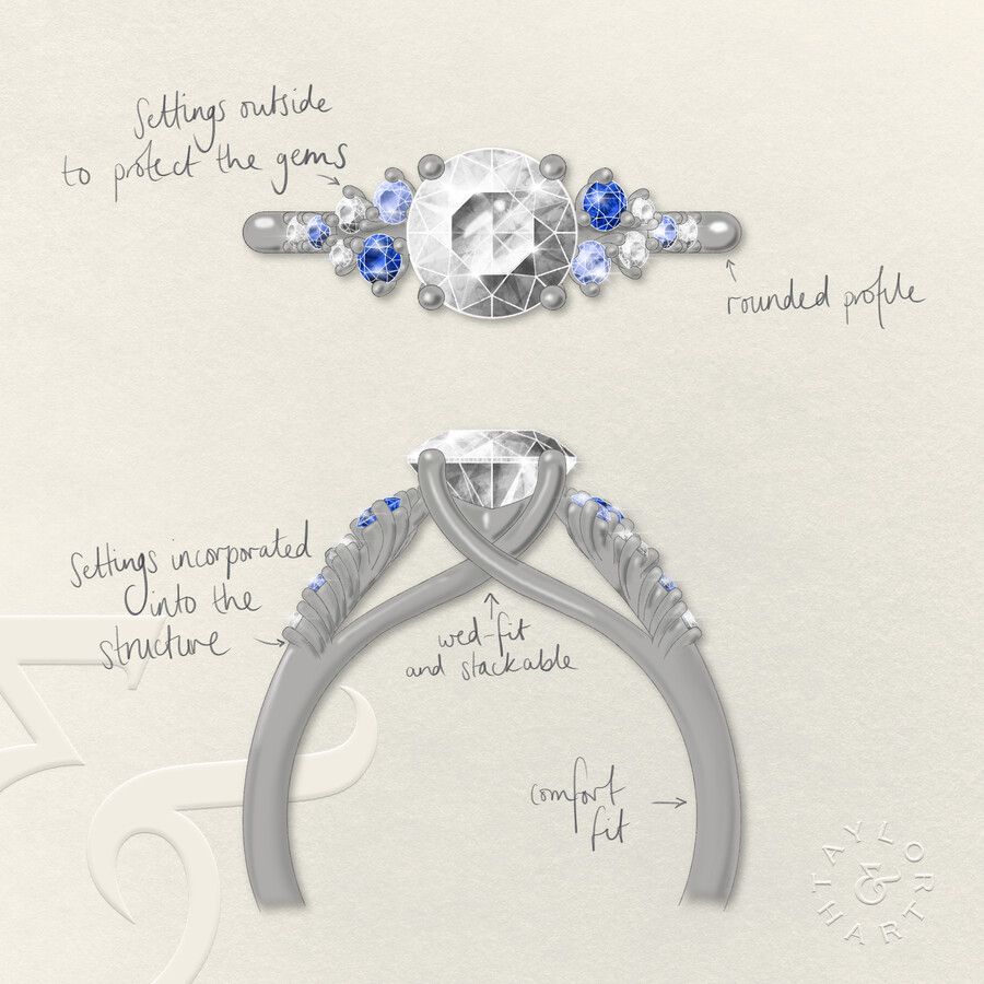 Taylor & Hart Marula Round Engagement Ring 3