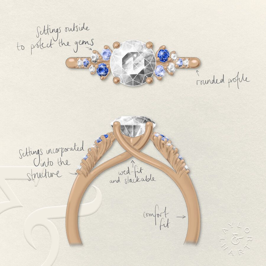 Taylor & Hart Marula Round Engagement Ring 3