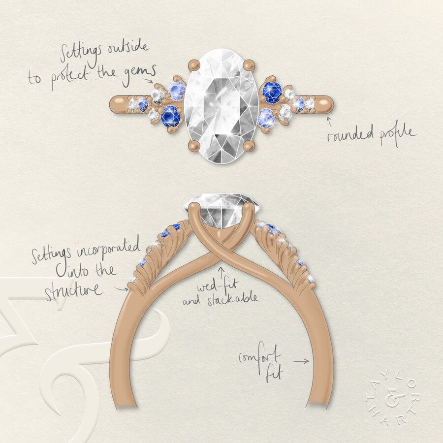 Taylor & Hart Marula Oval Engagement Ring 3