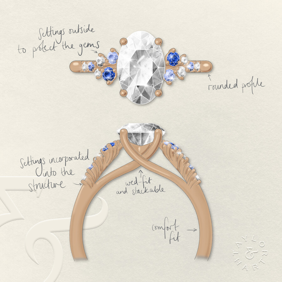 Taylor & Hart Marula Oval Engagement Ring 1