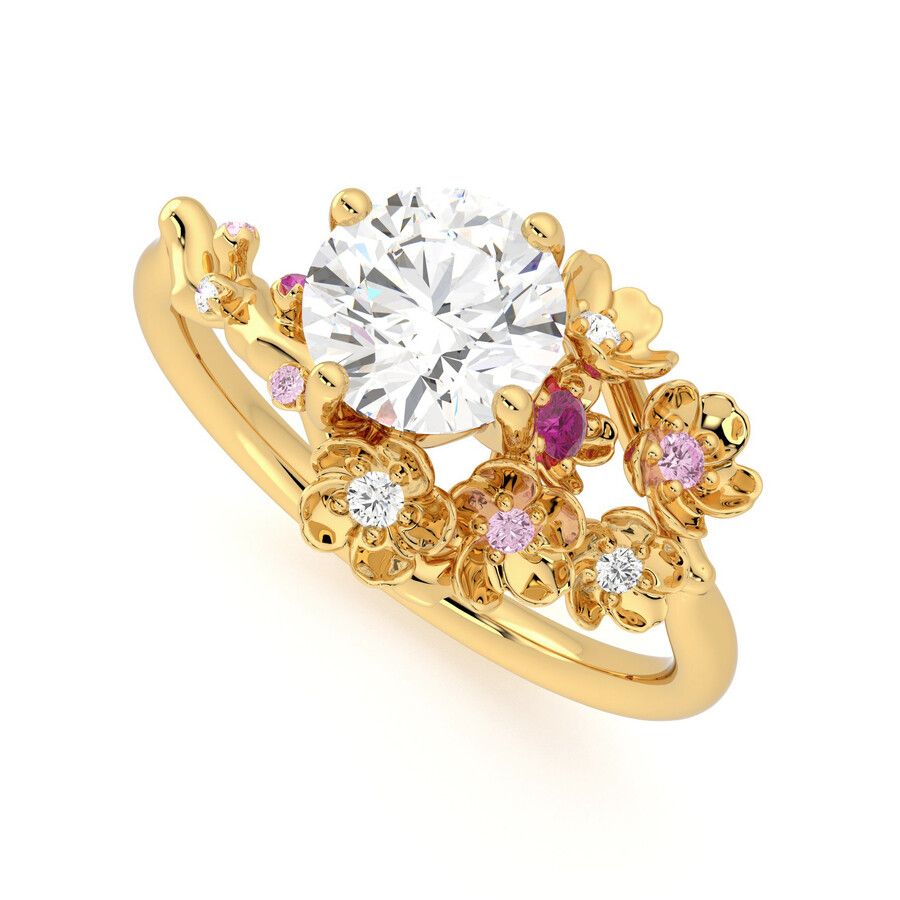 Taylor & Hart Lunarose Round Engagement Ring 0