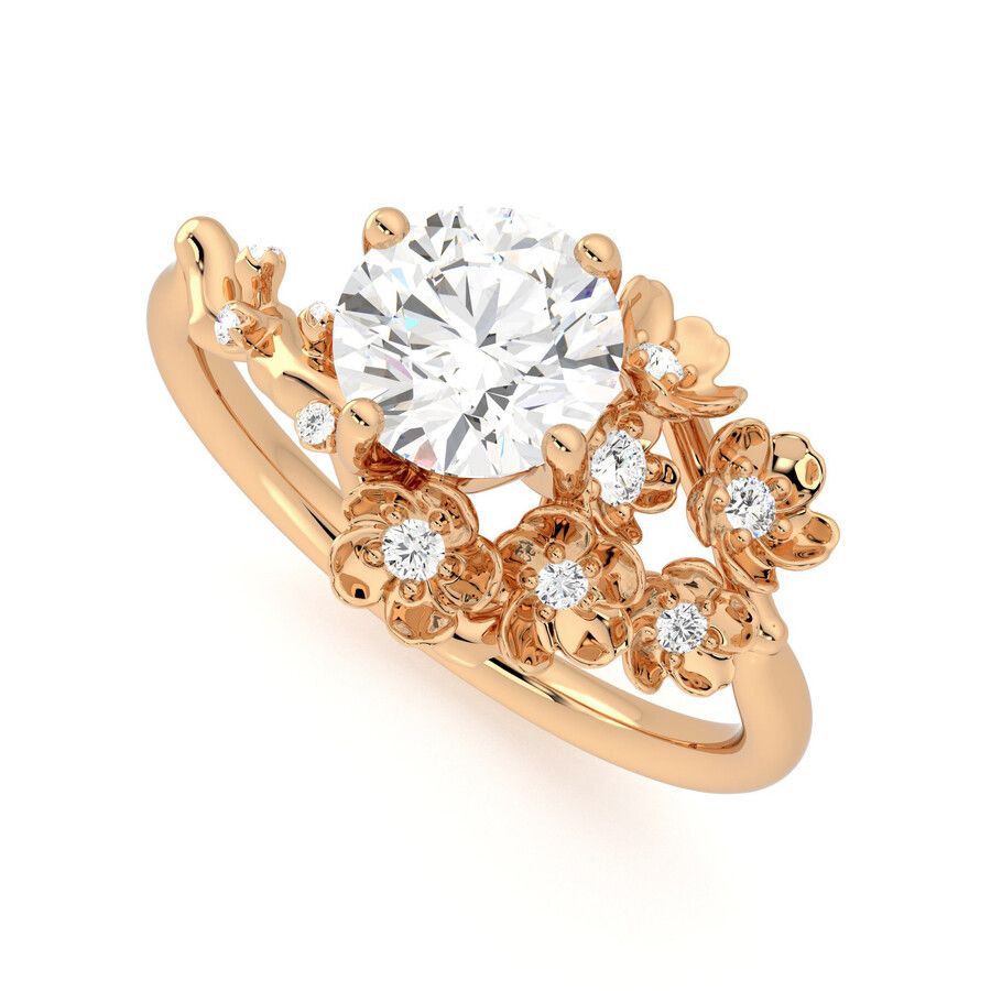 Taylor & Hart Lunarose Round Engagement Ring 0