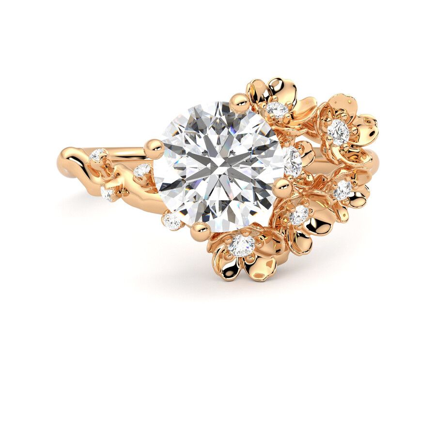 Taylor & Hart Lunarose Round Engagement Ring 0