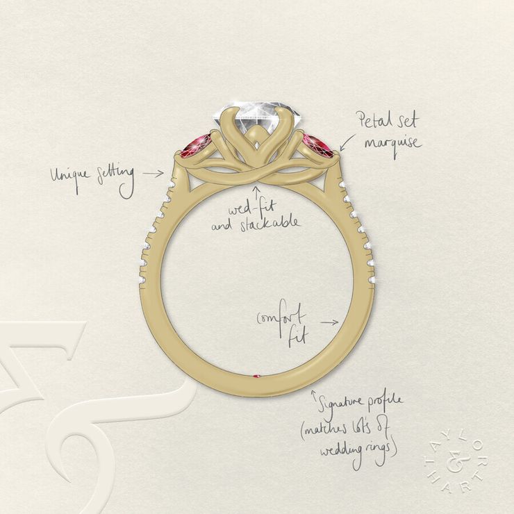 Taylor & Hart Thia Radiant Engagement Ring 1