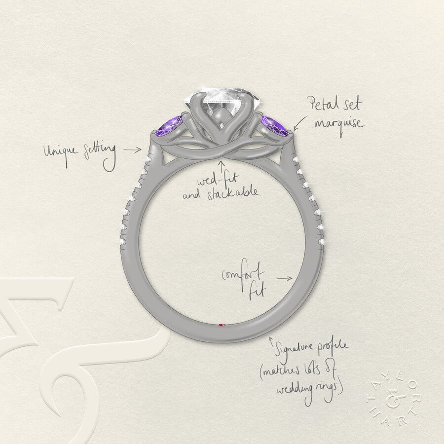 Taylor & Hart Thia Oval Engagement Ring 3