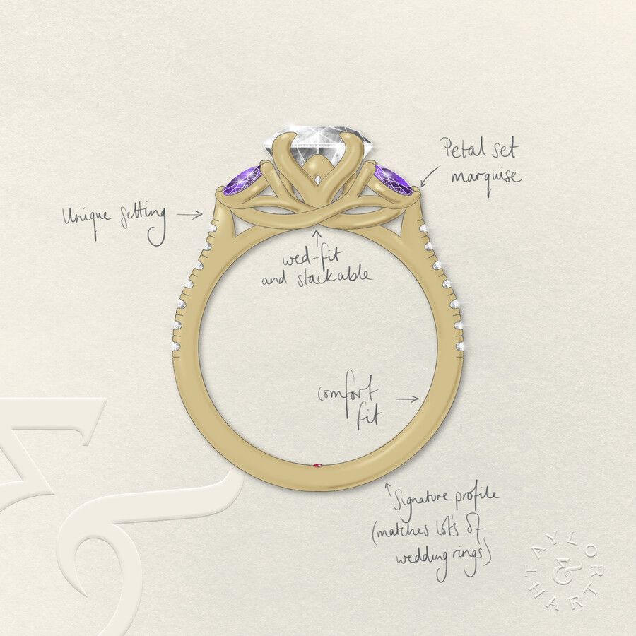 Taylor & Hart Thia Oval Engagement Ring 3