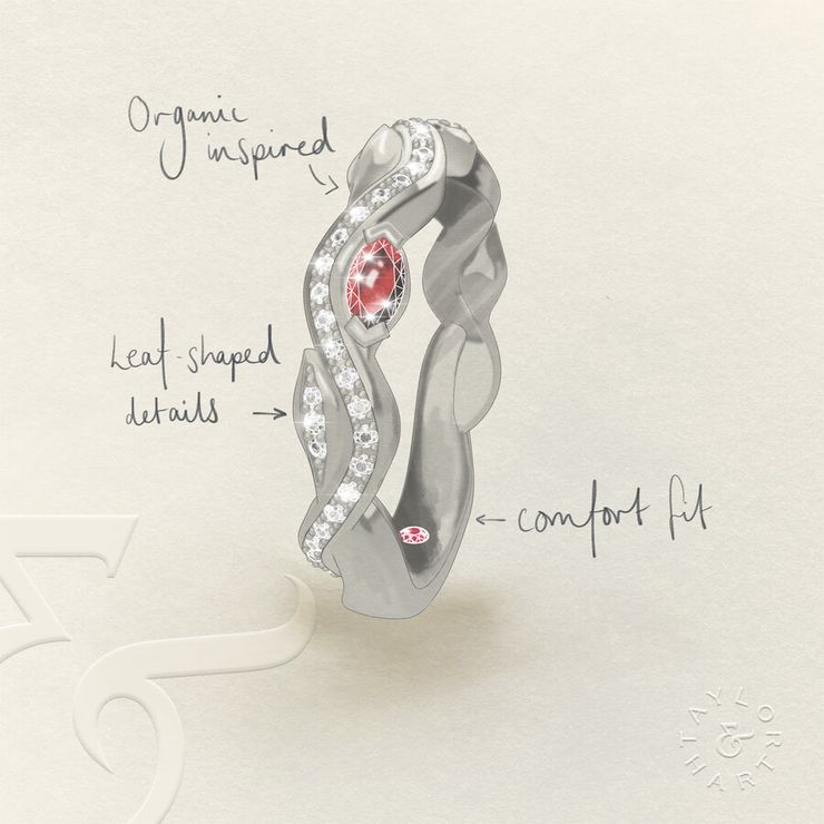 Taylor & Hart Lapelis Wedding Ring 1