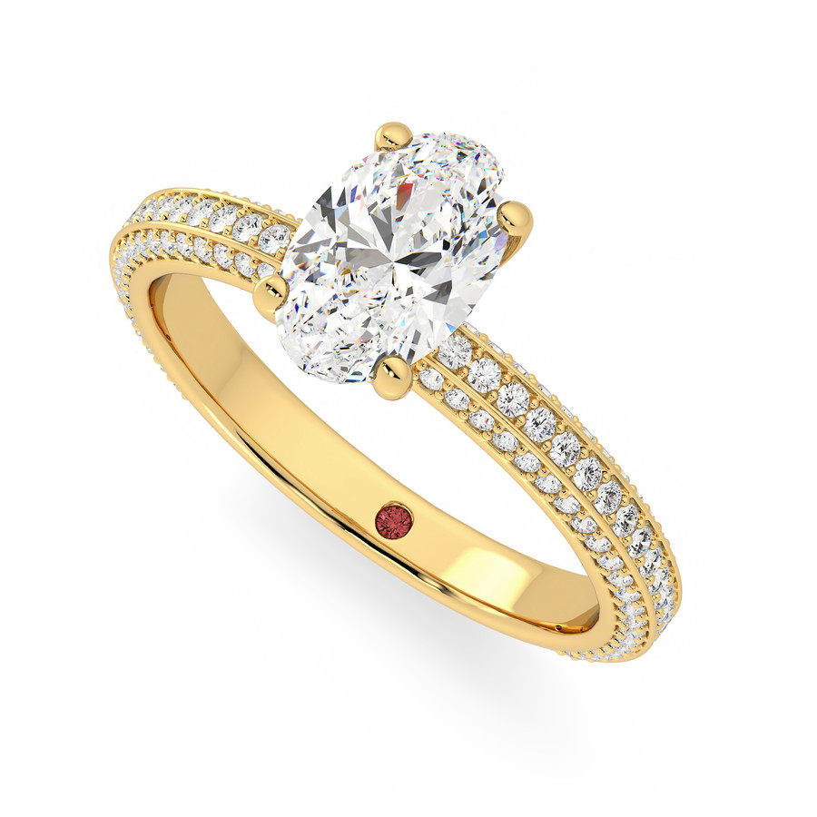 Halcyon | Oval Triple Row Pavé Engagement Ring