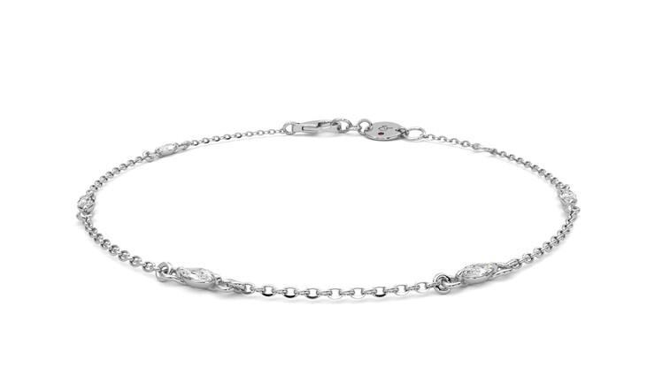 Taylor & Hart Iona Chain Bracelet Natural Diamonds Platinum Bracelet 360 detail 01