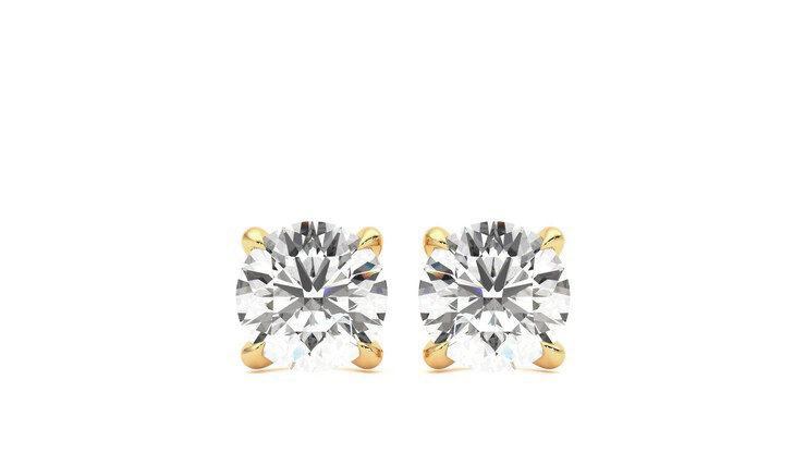 Taylor & Hart Dea 1.00ct Studs Natural Diamonds Yellow Earrings 360 detail 01
