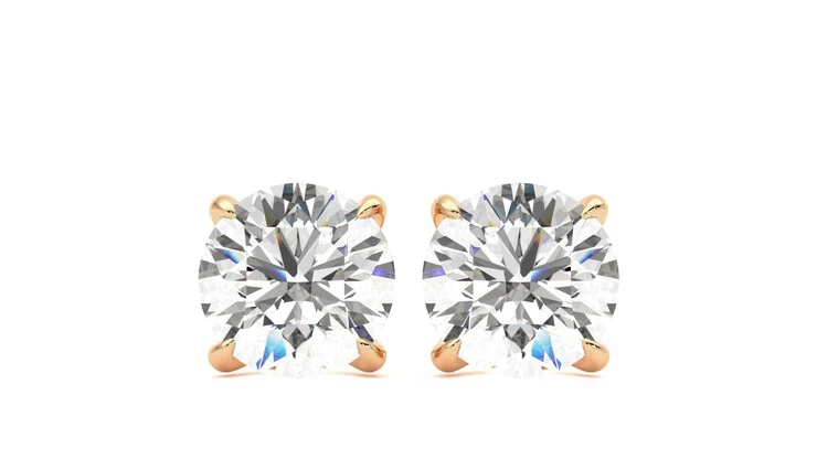 Taylor & Hart Dea 2.00ct Studs Rose Earrings 360 detail 01