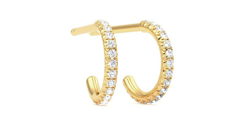 18kt yellow gold Love Letter H hoop earring