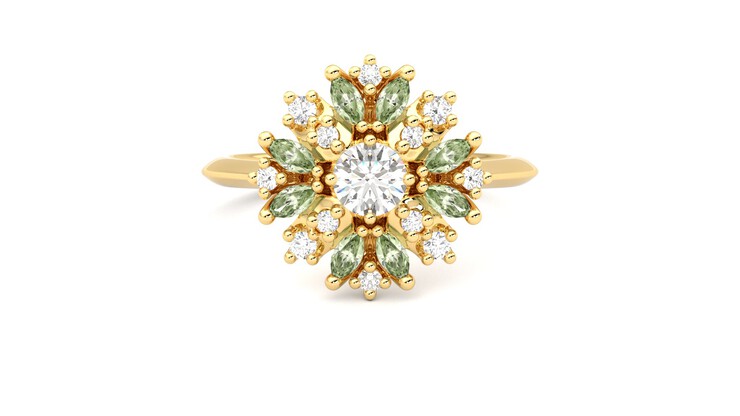 Taylor & Hart Aphrodite Ring Yellow Jewellery_ring 360 detail 01