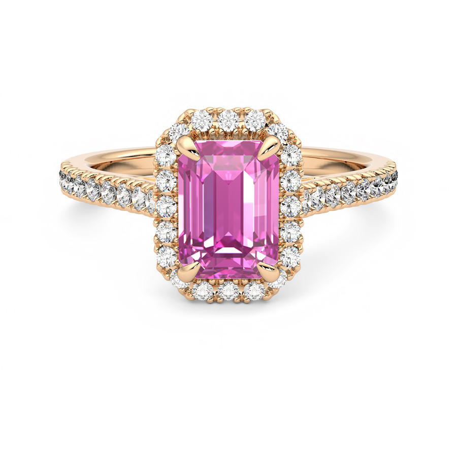 Allure  18ct Rose Gold halo style engagement ring  Taylor & Hart