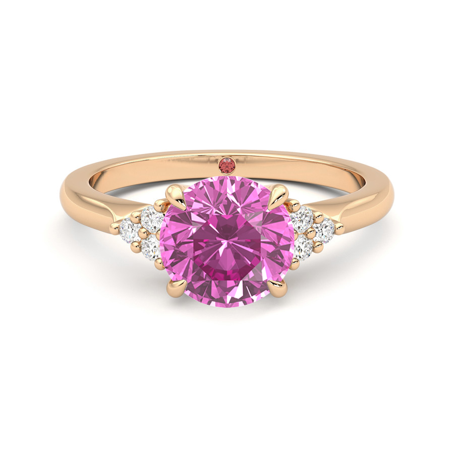 Divinity 18ct Rose Gold pavé trilogy style engagement ring Taylor