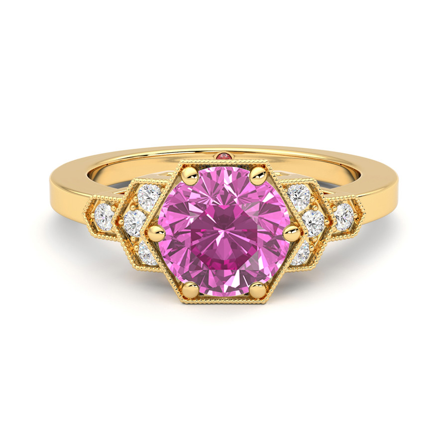 Encircle 18ct Yellow Gold pavé style engagement ring Taylor & Hart