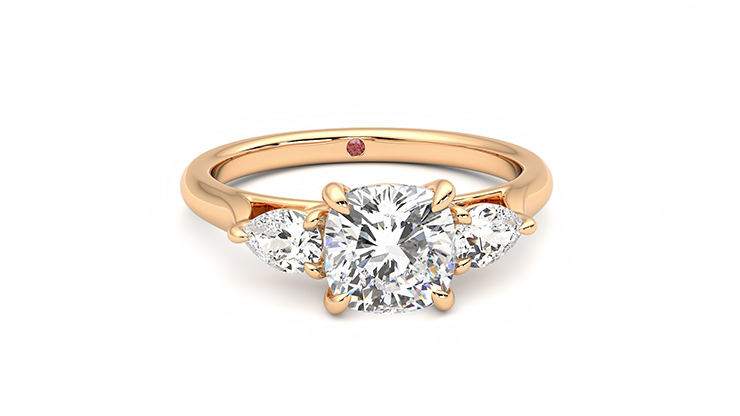 Taylor & Hart Affinity Cushion Engagement Ring 360 degree image 2