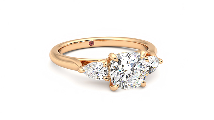 Taylor & Hart Affinity Cushion Engagement Ring 360 degree image 4