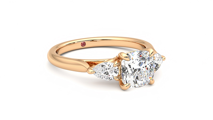 Taylor & Hart Affinity Cushion Engagement Ring 360 degree image 5