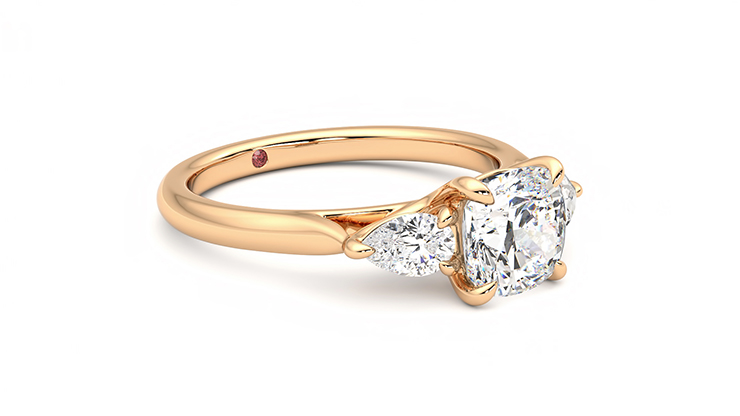 Taylor & Hart Affinity Cushion Engagement Ring 360 degree image 6