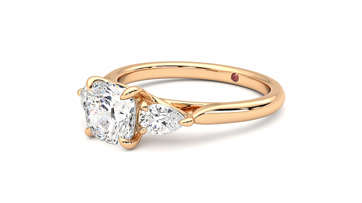 Taylor & Hart Affinity Cushion Engagement Ring 360 degree image 24