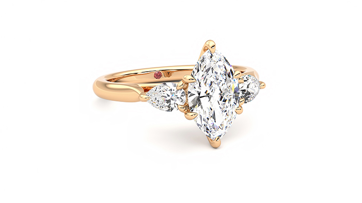 Taylor & Hart Affinity Marquise Engagement Ring 360 degree image 4