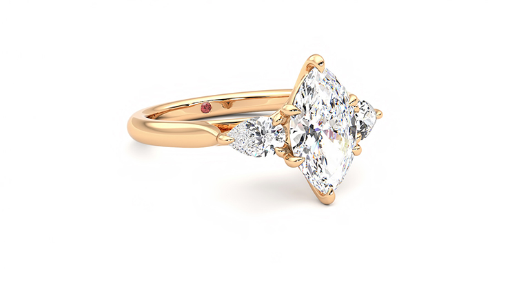 Taylor & Hart Affinity Marquise Engagement Ring 360 degree image 5