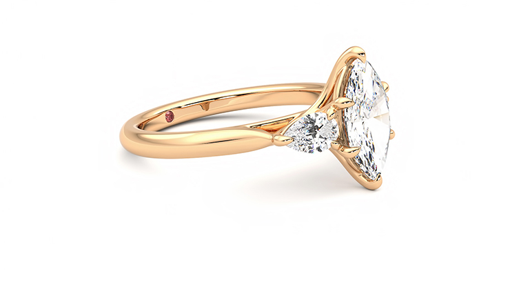 Taylor & Hart Affinity Marquise Engagement Ring 360 degree image 7