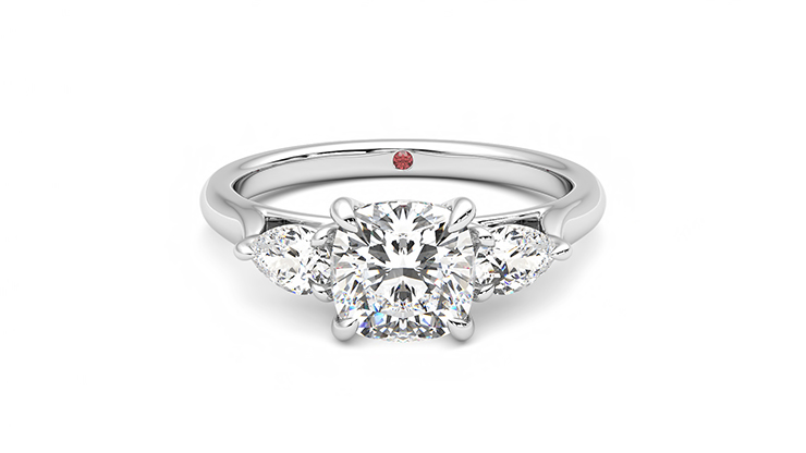 Taylor & Hart Affinity Cushion Engagement Ring 360 degree image 0