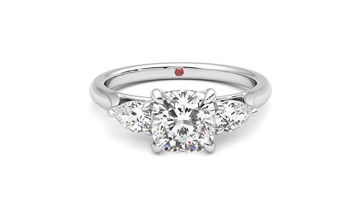 Taylor & Hart Affinity Cushion Engagement Ring 360 degree image 1
