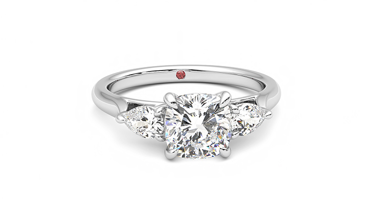 Taylor & Hart Affinity Cushion Engagement Ring 360 degree image 2