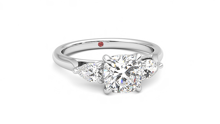 Taylor & Hart Affinity Cushion Engagement Ring 360 degree image 3
