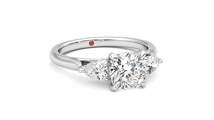 Taylor & Hart Affinity Cushion Engagement Ring 360 degree image 4