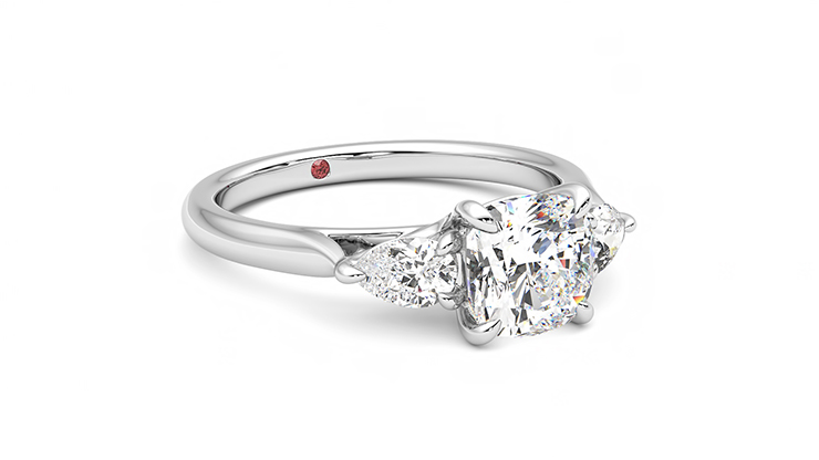 Taylor & Hart Affinity Cushion Engagement Ring 360 degree image 5